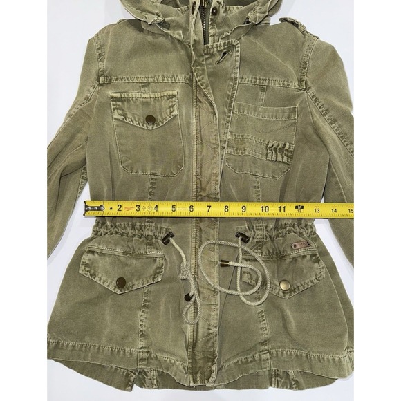 Utility Jacket With Hood Olive Green Womans Size S ZARA‎ Trafaluc. Gorpcore - Picture 3 of 8